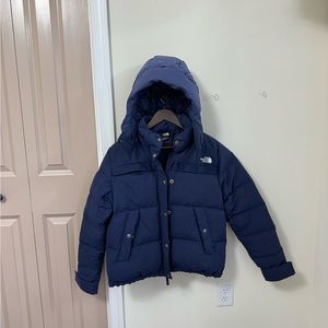 The North Face Navy Forester 550 Down Cropped Winter Jacket